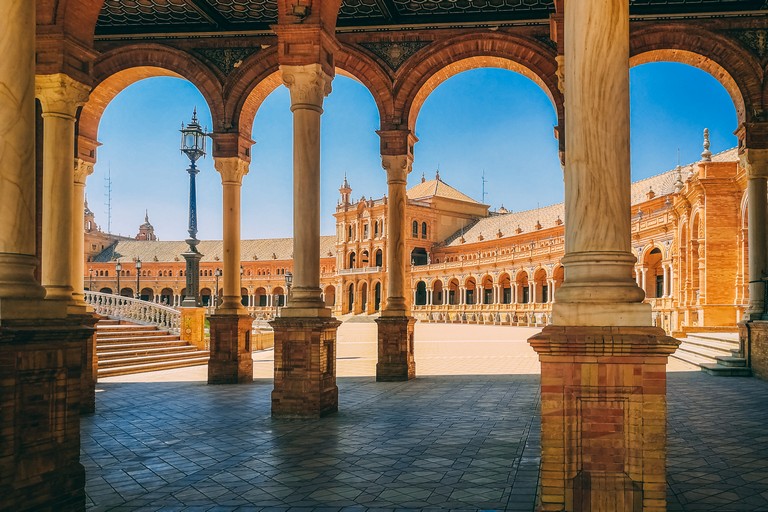 A beautiful view of the Plaza de Espana in Seville in Spain